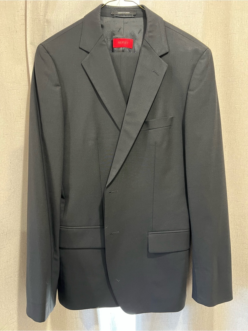 Boss Men's Black Single-Breasted Suit Jacket